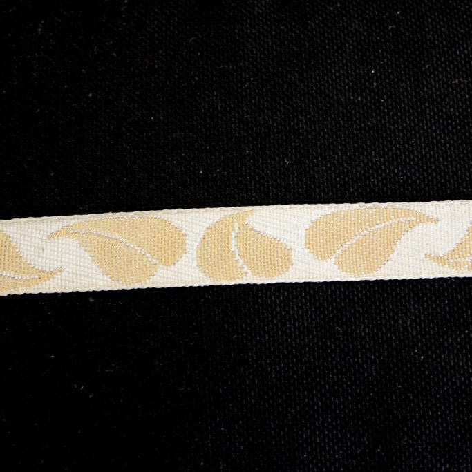 Beige And Gold Embroidery Lace Trim, Approx. 16mm Wide