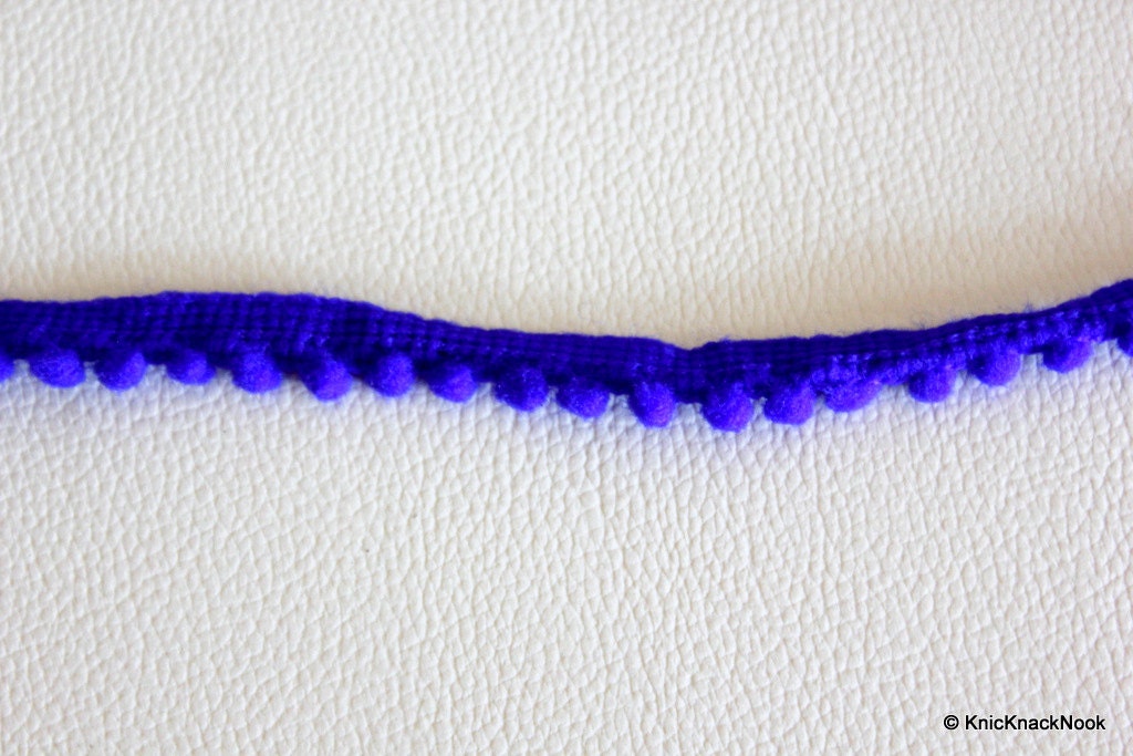 Royal Blue Embroidery Wool One Yard Lace Trims 10mm Wide
