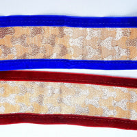 Thumbnail for Gold Trim With Maroon Velvet Border Piping, Approx. 60 mm wide