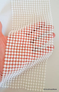 Thumbnail for White FlatBack Pearl Lattice Trim, Bridal Trim, Wedding Trim For Bridal