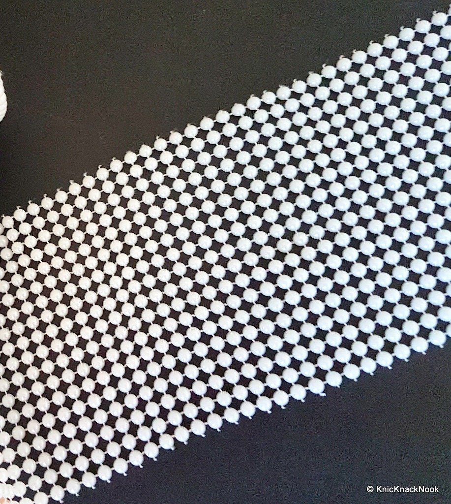 White FlatBack Pearl Lattice Trim, Bridal Trim, Wedding Trim For Bridal