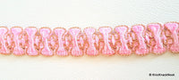 Thumbnail for Pink Trim With Gold Border Piping, Approx. 25mm, Craft Ribbon