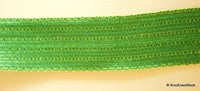 Thumbnail for Green Thread Lace Trim, Approx. 65mm wide