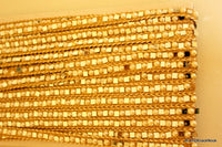 Thumbnail for Silver Woven Thread Lace Trim With Mirror And Pearl Embellishments, Approx. 12mm Wide