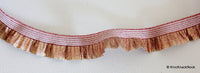 Thumbnail for Wholesale Pleated Bronze And Brown Tissue Ribbon Trim, Approx. 19mm wide