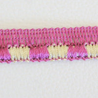 Thumbnail for Mauve And Silver Thread Lace Trim, 13mm wide, Piping Cord Insertion Piping