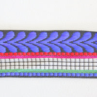 Thumbnail for Blue, White, Black And Red Embroidery Fabric Lace Trim