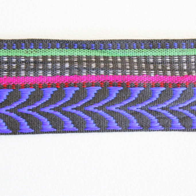 Blue, White, Black And Red Embroidery Fabric Lace Trim