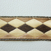Thumbnail for Brown And Beige Embroidery Fabric Lace Trim, Approx. 25mm Wide