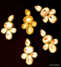 Thumbnail for 1 x Crystal Applique, Crystal Cabochon, Gold Applique - 140316A2