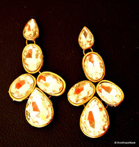 Thumbnail for 1 x Crystal Applique, Crystal Cabochon, Gold Applique - 140316A3