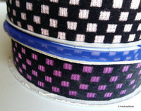 Thumbnail for Purple And Black Chequered Trim, Approx. 27mm Wide - 200317L161
