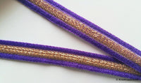 Thumbnail for Purple And Gold Thread Lace Trim, Approx. 14mm wide - 200317L224