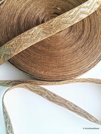 Thumbnail for Rose Gold Ribbon Lace Trim, Approx. 20mm wide - 200317L223