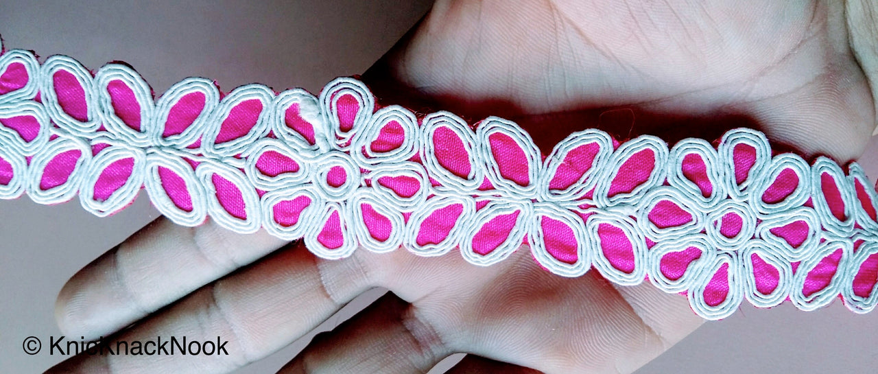 Fuchsia / Royal Blue / Yellow / Navy Blue Trim With White Piping, Approx. 38mm - 200317L153/54/55/56