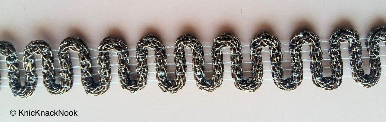 Bronze Woven Zari Thread Lace Trim, Approx. 24mm wide - 200317L150