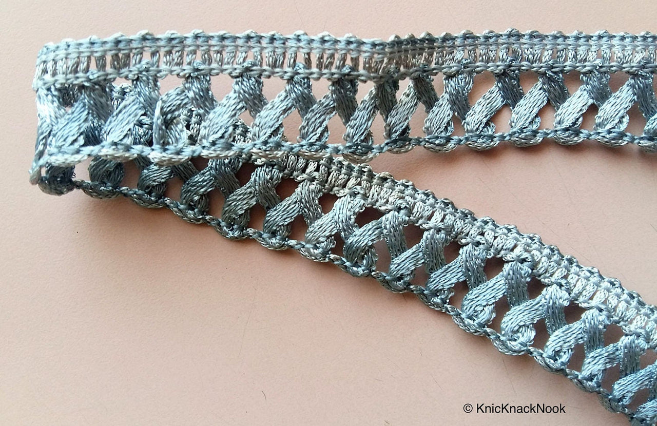 Light Blue / Green / Purple / Grey / Blue / Brown Woven Thread Lace Trim, Approx. 20mm wide - 200317L12/13/14/15/16/17