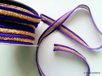 Thumbnail for Purple And Gold Thread Lace Trim, Approx. 14mm wide - 200317L224