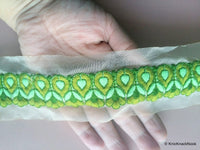 Thumbnail for Sheer Gold Fabric Trim With Floral Thread Embroidery One Yard Lace - 200317L283/84/85