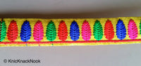 Thumbnail for Yellow Trim With Green, Blue, Pink And Red Embroidery