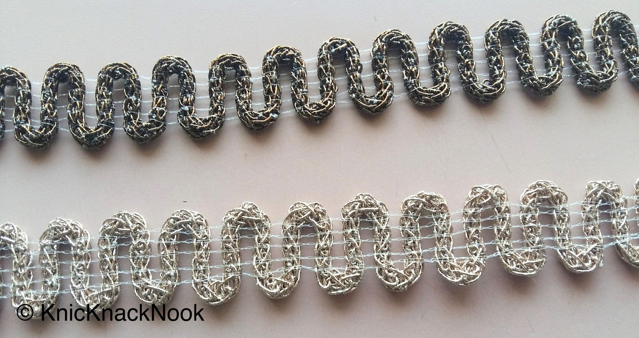 Bronze Woven Zari Thread Lace Trim, Approx. 24mm wide - 200317L150