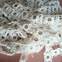 Thumbnail for White Embroidered Belt Cotton Trim, White Trim, Approx. 25mm wide