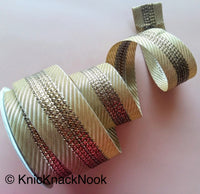 Thumbnail for Indian Lace Trim Stripes Embroidered Lace Trim 38mm Wide, Trimming, Decorative Ribbon