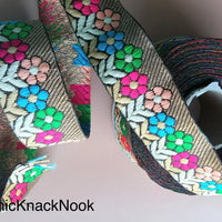 Thumbnail for Jacquard Trim, Indian Woven Ribbon, Blue