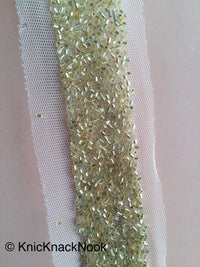 Thumbnail for Beige Net Trim With Gold / Copper Beads Embellishments - 200317L199/ 200