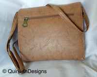 Thumbnail for Beige Brown Fake Leather Bag, Day HandBag, Shopping Crossbody Sling Purse, Faux Leather Bag, Office Wear