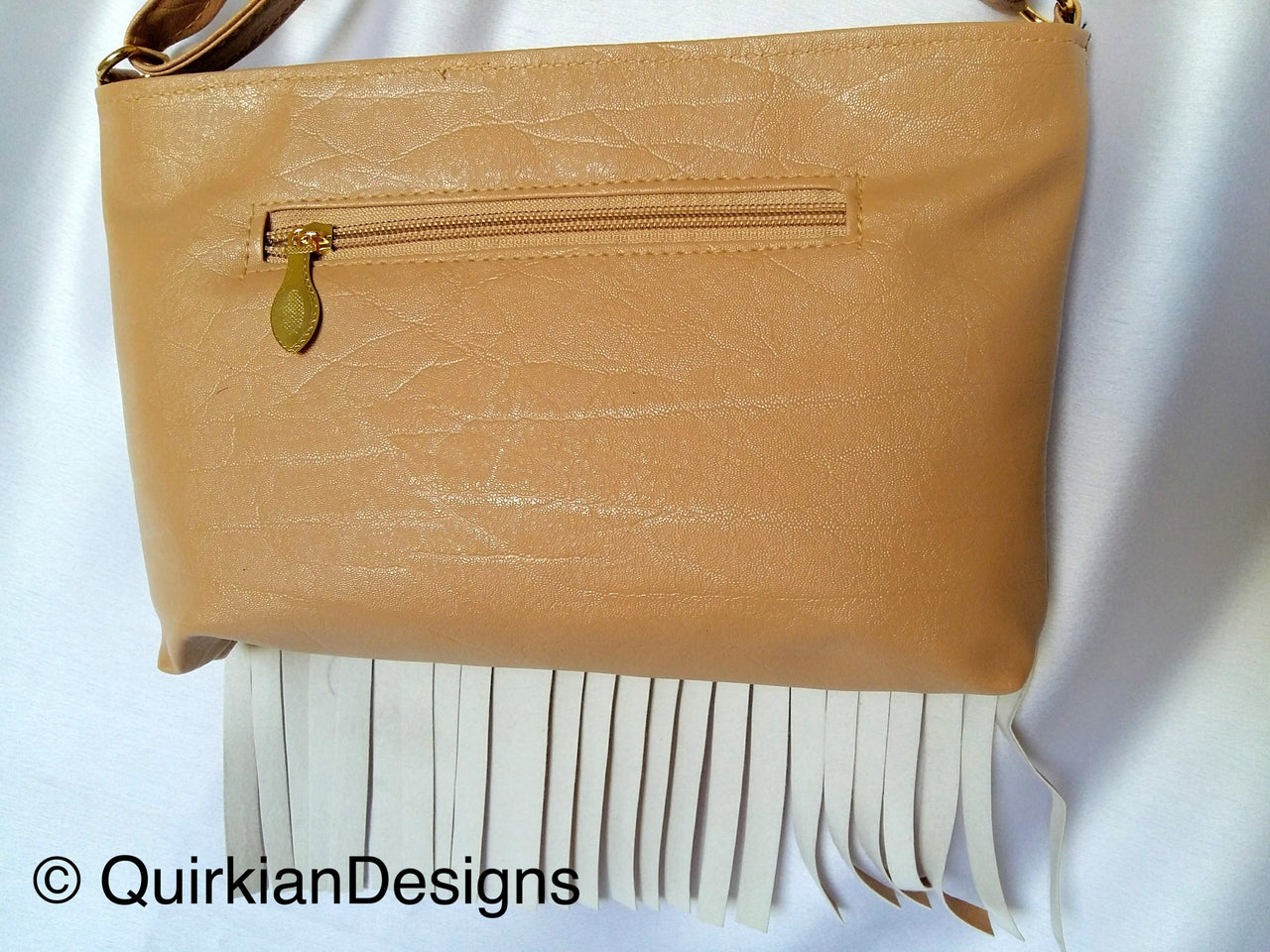 Camel Brown Fake Leather Tassels Bag, Day HandBag, Shopping Handbag, Faux Leather Bag, Office Wear