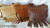Thumbnail for Brown Fake Leather Tassels Bag, Day HandBag, Shopping Handbag, Faux Leather Bag, Office Wear