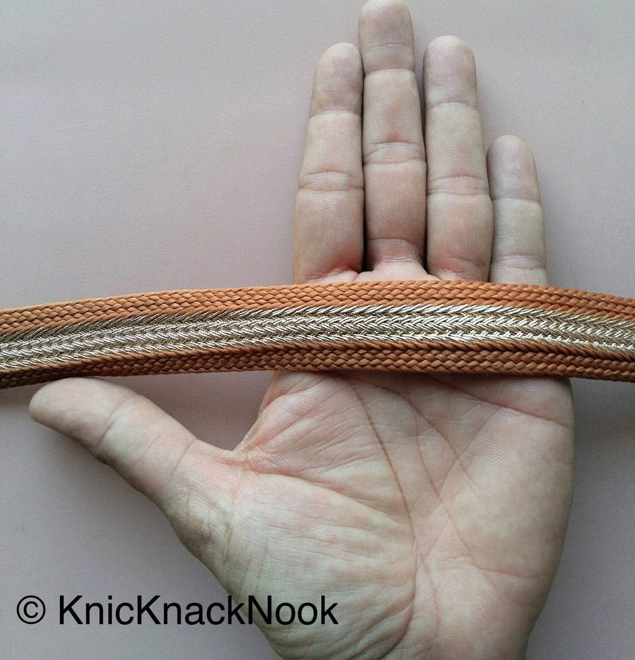 Gold And Brown / Green / Black / Magenta Pink Thread Lace Trim, Approx. 25mm wide - 200317L459 / 60 / 61/ 62