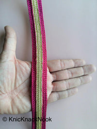 Thumbnail for Gold And Brown / Green / Black / Magenta Pink Thread Lace Trim, Approx. 25mm wide - 200317L459 / 60 / 61/ 62