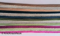 Thumbnail for Gold And Brown / Green / Black / Magenta Pink Thread Lace Trim, Approx. 25mm wide - 200317L459 / 60 / 61/ 62