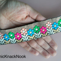 Thumbnail for Jacquard Trim, Indian Woven Ribbon, Blue