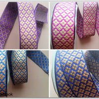 Thumbnail for Wholesale Indian Gold Brocade Fabric Trim, Embroidered Thread Trim, Approx. 32mm wide