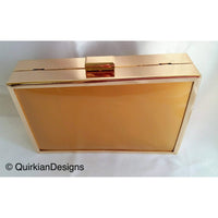 Thumbnail for Gold Purse With Gold Hard Body Box Clutch Bag, Party Clutch, Evening Clutch