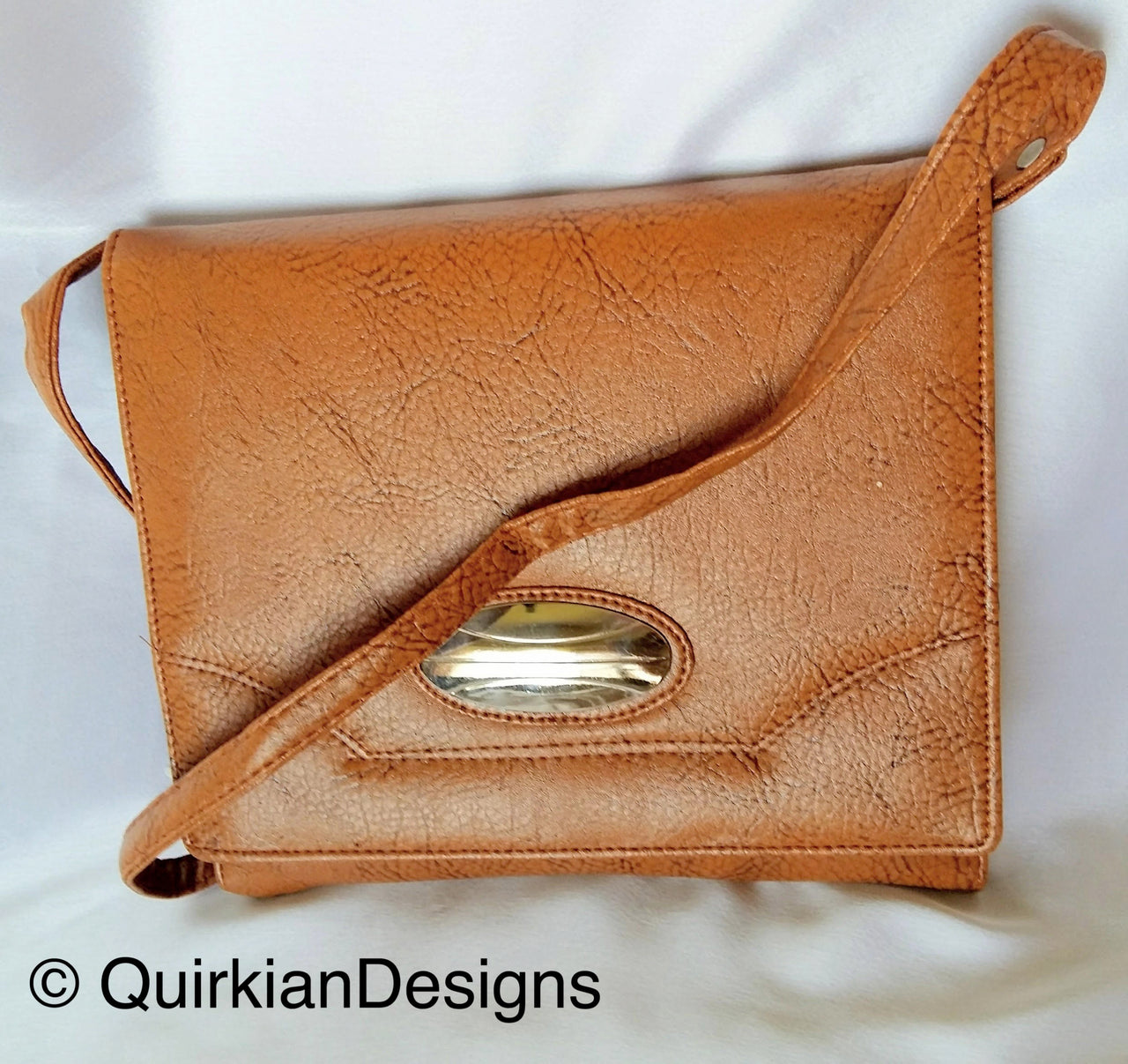 Tan Brown Fake Leather Bag, Day HandBag, Shopping Crossbody Sling Purse, Faux Leather Bag, Office Wear