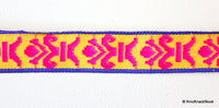 Thumbnail for Wholesale Neon Pink, Yellow And Blue Embroidery Fabric Lace Trim, Approx. 24mm Wide - 140316L72