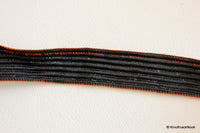 Thumbnail for Beige And Brown Thread Lace Trim,Red/ Green Piping Trim, Approx. 22mm wide - 140316L147 / 48