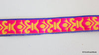 Thumbnail for Wholesale Neon Pink, Yellow And Blue Embroidery Fabric Lace Trim, Approx. 24mm Wide - 140316L72