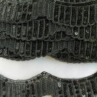 Thumbnail for Black / White Embroidery Cut Work With Sequins Lace Trim Approx. 60mm Wide - 210119L498 / 99