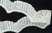 Thumbnail for Black / White Embroidery Cut Work With Sequins Lace Trim Approx. 60mm Wide - 210119L498 / 99