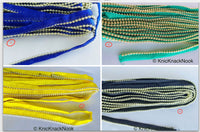 Thumbnail for Satin Lace Trim Ribbon With Silver Gold Bead Piping, 13 Variations, Approx. 11 mm wide