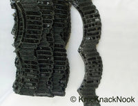 Thumbnail for Black / White Embroidery Cut Work With Sequins Lace Trim Approx. 60mm Wide - 210119L498 / 99