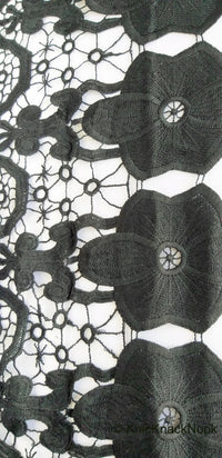 Thumbnail for Wholesale Black Floral Embroidery Crochet (Cotton) One Yard Lace Trims, Indian Laces, Indian Trims