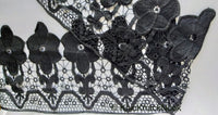 Thumbnail for Wholesale Black Floral Embroidery Crochet (Cotton) One Yard Lace Trims, Indian Laces, Indian Trims