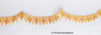 Thumbnail for Red / Off White / Pink And Gold One Yard Scallop Lace Trim 28mm Wide