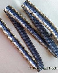Thumbnail for Black, Blue, White And Bronze Thread Lace Trim